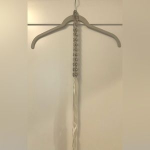 Jeweled belt with soft champagne colored silk ties (one size)